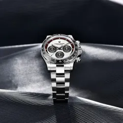 PAGANI DESIGN - herre Quartz ur - kronograf - keramisk bezel - vandtæt - rustfrit stål