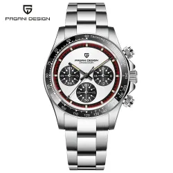 PAGANI DESIGN - męski zegarek kwarcowy - chronograf - ceramiczna ramka - wodoodporny - stal nierdzewnaZegarki