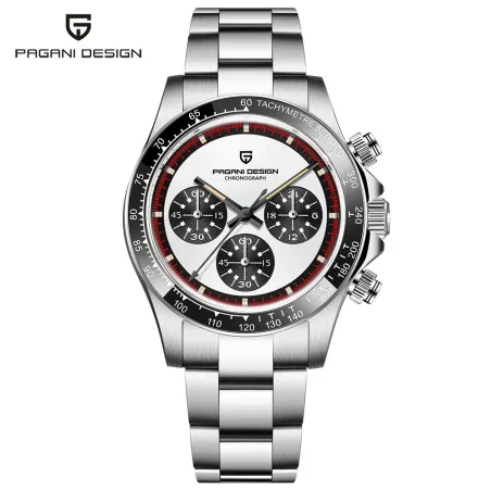 PAGANI DESIGN - Quartz herrklocka - kronograf - keramisk ram - vattentät - rostfritt stål