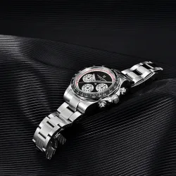 PAGANI DESIGN - herre Quartz ur - kronograf - keramisk bezel - vandtæt - rustfrit stål