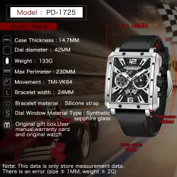 PAGANI DESIGN - sports herreklokke - Quartz - vanntett - rustfritt stål - skjelettracing-serie