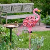 Iluminación solarLuz solar de jardín - lámpara de metal - resistente al agua - flamenco rosa