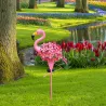 Iluminación solarLuz solar de jardín - lámpara de metal - resistente al agua - flamenco rosa
