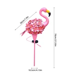 Hage solcellelys - metalllampe - vanntett - rosa flamingo