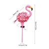 Trädgårdssolljus - metalllampa - vattentät - rosa flamingo