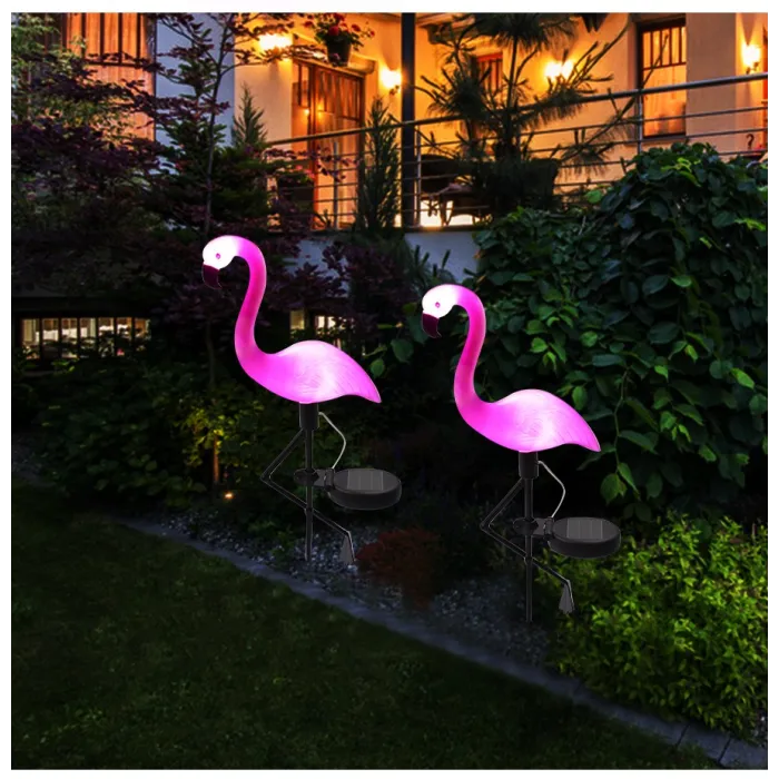 Trädgårdssolljus - LED-lampa - vattentät - flamingo