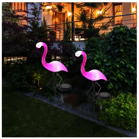 Lampe solaire de jardin - lampe LED - étanche - flamant rose