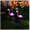 Hage solcellelys - LED lampe - vanntett - flamingo