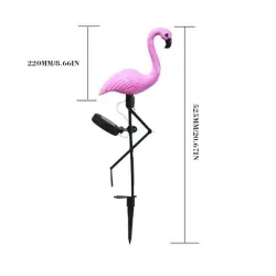Hage solcellelys - LED lampe - vanntett - flamingo