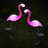 Hage solcellelys - LED lampe - vanntett - flamingo