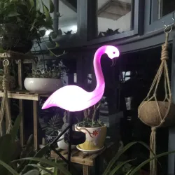 Trädgårdssolljus - LED-lampa - vattentät - flamingo