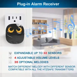 Alarme sem fio - receptor de alarme plug-in - sensor de movimento - segurança doméstica
