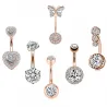 PiercingsPiercing para ombligo - piercing - mariposa de cristal / corazón - acero quirúrgico - 6 piezas