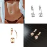Piercing nombril - piercing - cristal papillon / coeur - acier chirurgical - 6 pièces