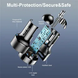 Accesorios de interiorCargador de coche universal - doble USB - carga rápida - aluminio - 4.8A - 5V