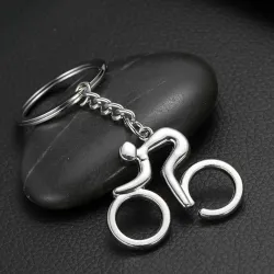 Road bicycle - metal keychainKeyrings