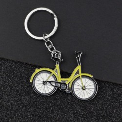 Bicyclette jaune - porte-clés en métal