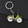 Gul cykel - metall nyckelring