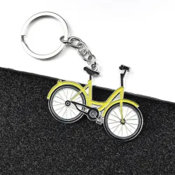 llaveroBicicleta amarilla - llavero de metal