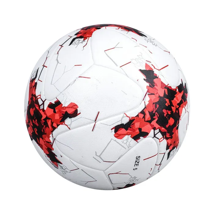 Profi-Fußball - Leder - wasserdicht - weiß-rot - Größe 4 - 5