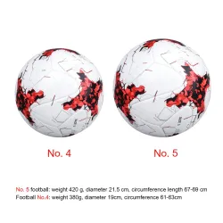 Professionell fotboll - läder - vattentät - vit-röd - storlek 4 - 5