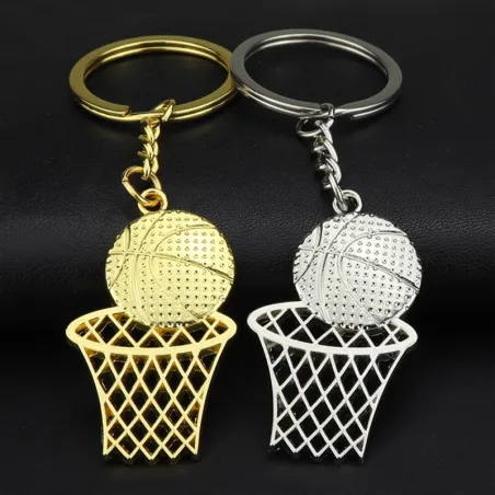 llaveroLlavero de metal - baloncesto - red - cancha de baloncesto