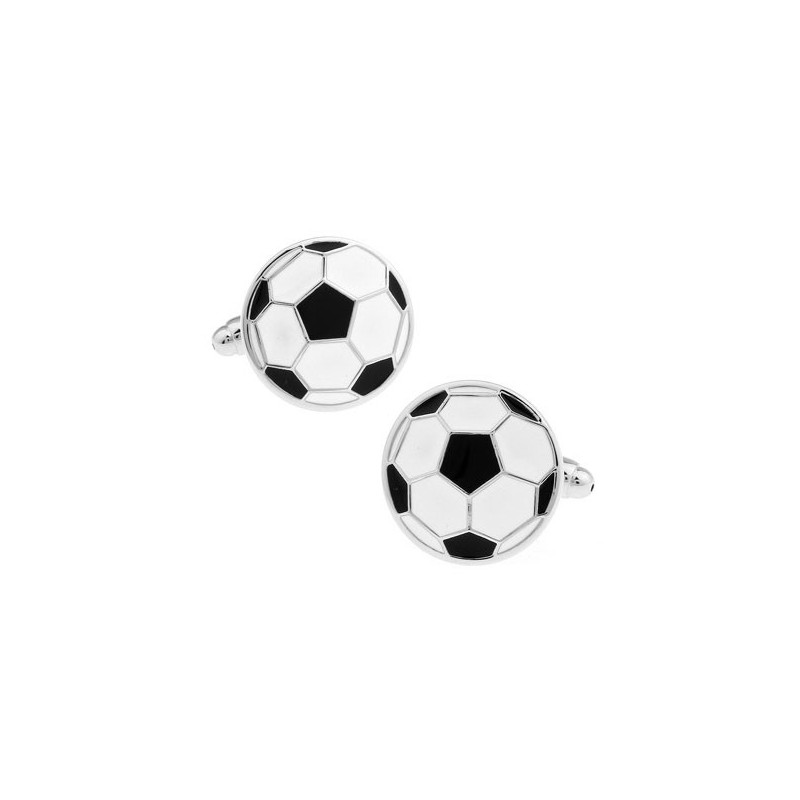 Stylish cufflinks - black-white footballCufflinks