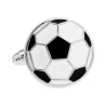 Boutons de manchette élégants - football noir et blanc