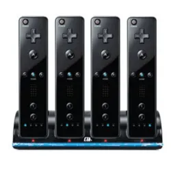 Wii controller oplader med 4 batterier 2800 mAh - dock