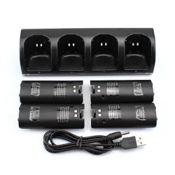 Wii controller oplader med 4 batterier 2800 mAh - dock