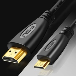 Mini HDMI til HDMI-kabel - 1080P - høyhastighets - gullbelagt kontakt