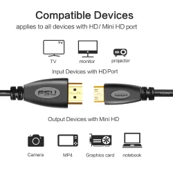 CablesCable mini HDMI a HDMI - 1080P - alta velocidad - conector chapado en oro