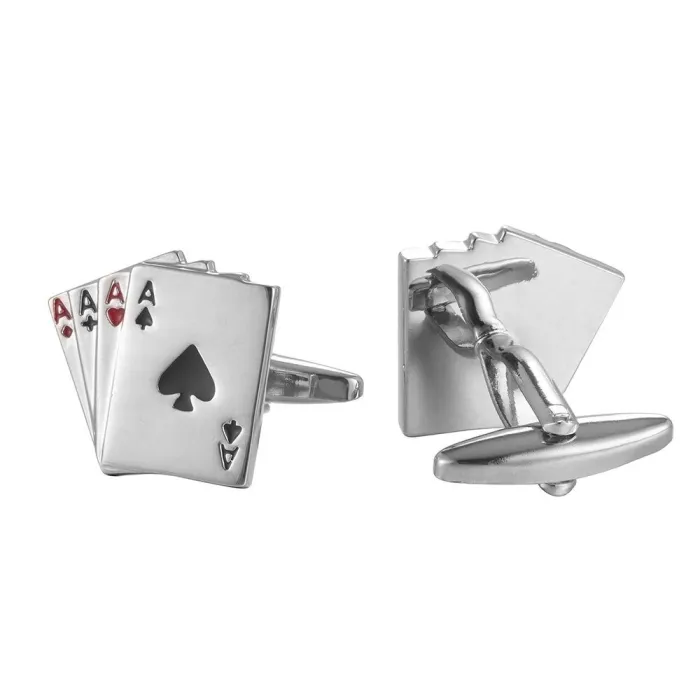 Spinki do mankietów z kartami pokerowymi AAAASpinki do mankietów