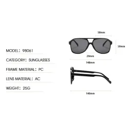 Gafas de solGafas de sol vintage de moda - de gran tamaño - estilo piloto - UV400