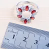 Ensemble de bijoux exclusif - collier - boucles d'oreilles - bague - zircone blanche et rouge - argent sterling 925