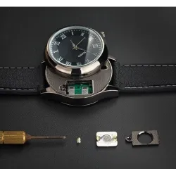 Metal herreur - genopladeligt - USB - med flammefri lighter