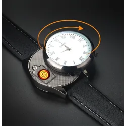 RelojesReloj de hombre de metal - recargable - USB - con encendedor sin llama