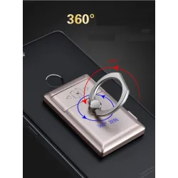 2 i 1 universell telefonhållare - med tändare - justerbar ring - USB-laddning