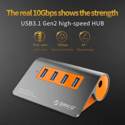 ORICO USB 3.1 Gen2 HUB - aluminiowy koncentrator USB HUB PC - wysoka prędkość 10Gbps - 4 portyHuby
