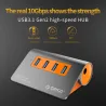 ORICO USB 3.1 Gen2 HUB - aluminiowy koncentrator USB HUB PC - wysoka prędkość 10Gbps - 4 portyHuby