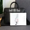Elegant shoulder bag - business briefcase - genuine woven leather - large capacityBags