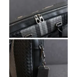 Elegant shoulder bag - business briefcase - genuine woven leather - large capacityBags