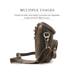 Sac en cuir multifonctionnel - bandoulière - boucle de taille