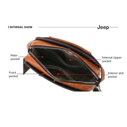 JEEP BULUO - borsa a spalla da uomo in pelle - con portafoglio