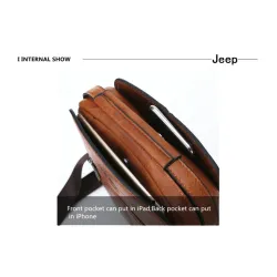JEEP BULUO - axelväska i läder för män - med plånbok