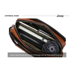 JEEP BULUO - sac à bandoulière en cuir pour hommes - avec un portefeuille