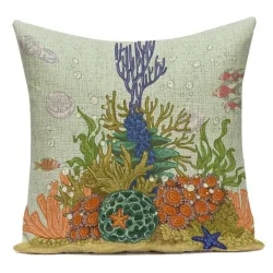 Fundas de cojinesFunda de cojín decorativa - océano / vida marina / coral - 40 cm * 40 cm - 45 cm - 45 cm