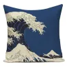 Fundas de cojinesFunda de cojín decorativa - acuarelas - montañas - estampado olas del mar - 40 cm * 40 cm - 45 cm * 45 cm