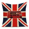 Dekorativt kuddfodral - London-stil - Brittisk flagg - 40 cm * 40 cm - 45 cm * 45 cm