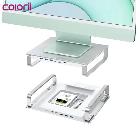MC35 - station d'accueil - USB-C HUB - support de moniteur iMac - avec boîtier double HDD
